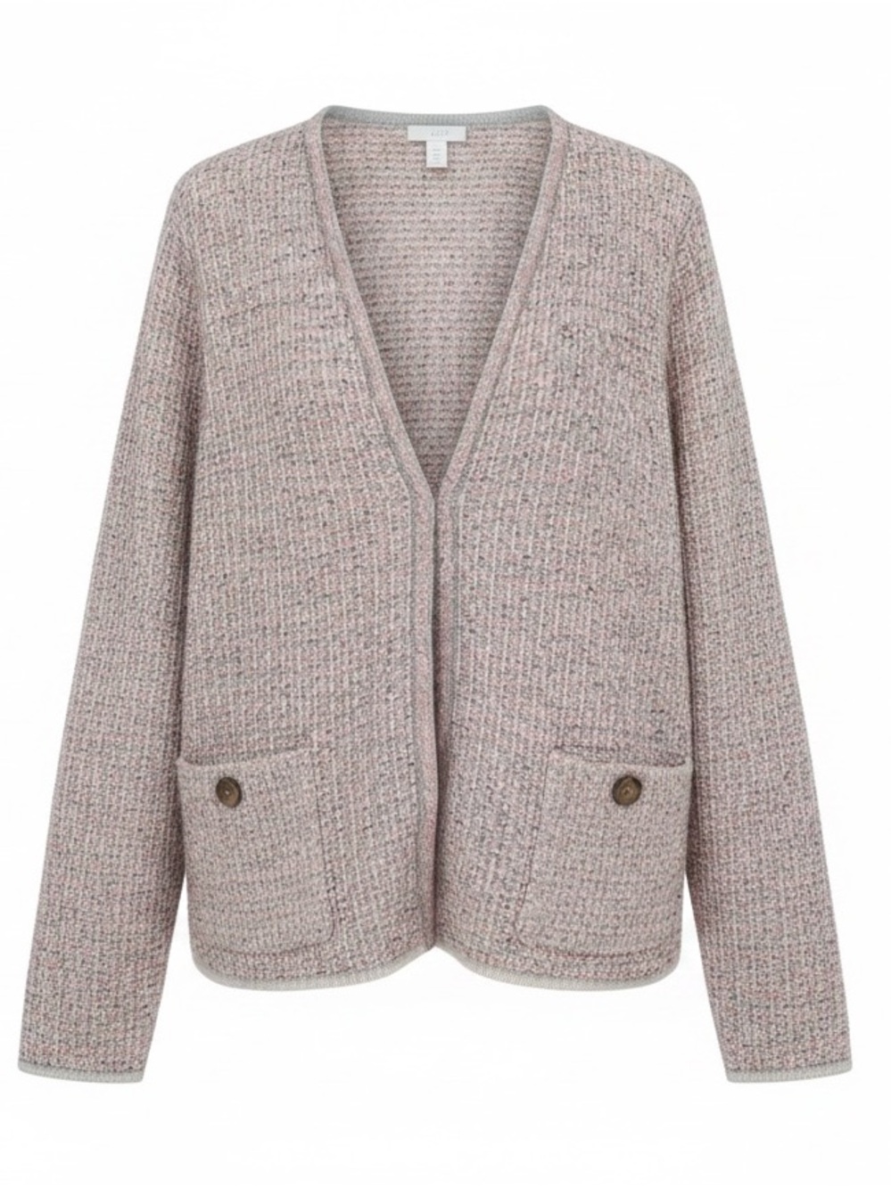 J. Jill Blush Tweed Chanel Vibe Cardigan